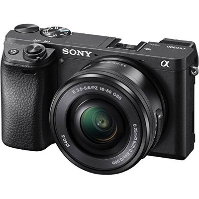 Sony Alpha 6300 E-Mount systemkamera (24 megapixlar, 7,5 cm (3 tum) skärm, XGA OLED-sökare, L-kit 16–50 mm objektiv) svart