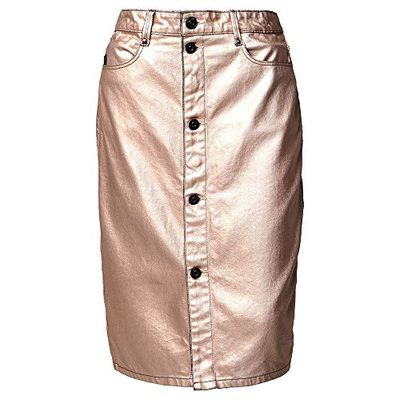 G-Star Women's Noxer Button Pencil Skirt, Metalic (gold metallic D19384-8973-C406), 30