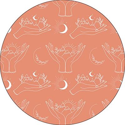 Bonateks, Ronde digitaal bedrukte muismat, antislip onderkant, voor kantoor en thuis, diameter: 22 cm