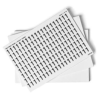 V Safety 0-9 Numbers - Pack of 10-18mm Height - 300x200mm - Self Adhesive Vinyl