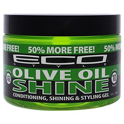 ECOCO Eco Shine Gel - Olive Oil - Provides Ultra-Hold While Keeping Hair Nourished And Moisturized - For Wraps Or Sleek Styles With No Wax Or Grease - Super Shine And Control - Alcohol Free - 12 Oz