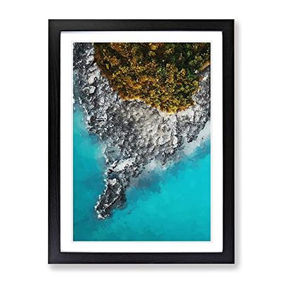 Pulau Rebak Kechil In Langkawi Modern Framed Wall Art Print, Ready to Hang Picture for Living Room Bedroom Home Office Décor, Black A3 (34 x 46 cm)