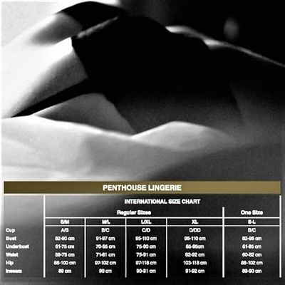 Penthouse, Crotchless Panties, Various Sizes, Lingerie, Naughty Valentine , Size S/M-L/XL, Colour:Black, Size:L/XL