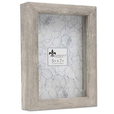 Lawrence Frames Shadow Box Frame, Polystyrene, Natural Gray, 5x7
