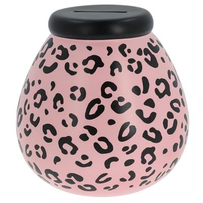 Pot of Dreams Hand Painted Pink Leopard Print Save And Smash Handcrafted Ceramic Money Box Piggy Bank | Perfect Decorative Gift and Saving for Self Care & family Vaction