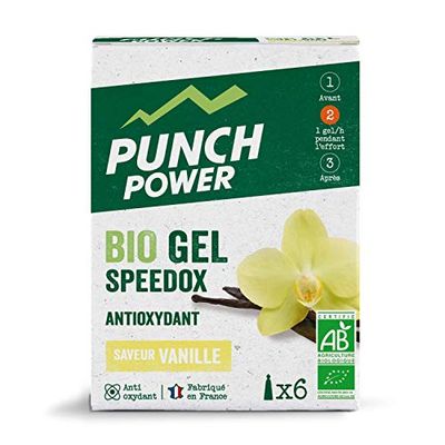 PUNCH POWER - SPEEDOX' Vanille - Boîte 6 gels x 25 g - Gel énergétique antioxydant - Énergie progressive - Riche en Vitamine C - Bio - Marque Française