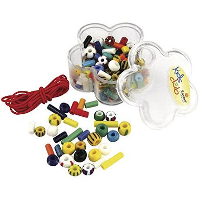 Rayher 7528049 Rocailles de Mix Enchufe de Confeti con Hilos de Goma, 40 g, gemisc