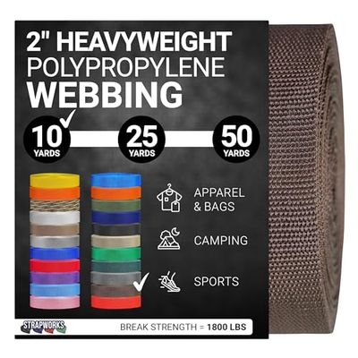 Strapworks Zwaargewicht polypropyleen singels - Heavy Duty Poly Omsnoering voor Outdoor DIY Gear Reparatie, 5 cm x 10 Yards - Bruin