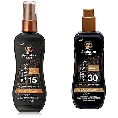 Australian Gold Instant Bronzer Spray Gel Spf15 & Spf30 100Ml