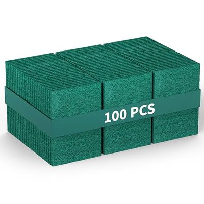 Paquete de 100 Almohadillas de Estropajo Resistentes, Reutilizables, antiarañazos, de 3 x 4 Pulgadas, para Platos de Cocina del hogar, ollas, sartenes y Parrillas de Metal. Estas Almohadillas de
