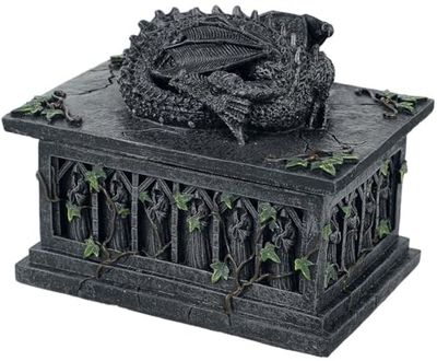 Nemesis Now NOW102 Dragon Tarot Box czarny, żywica, 18 cm