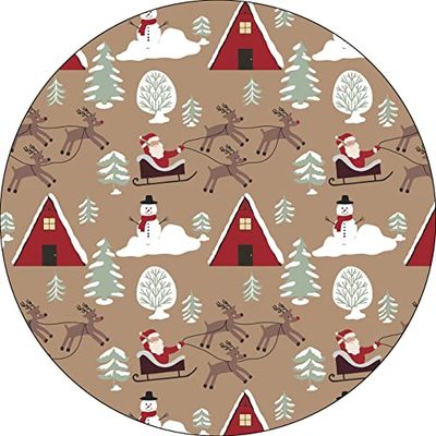 Bonateks, Ronde digitaal bedrukte muismat, antislip onderkant, voor kantoor en thuis, diameter: 22 cm