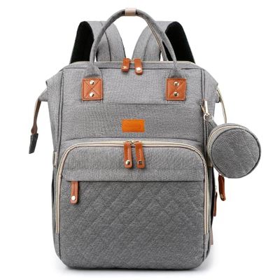 Edibaby, Rugzak voor baby's, luierkussen, luiertas, luiertas, luiertas voor moederschap, draagbaar met haak voor kinderwagen, Grijs, M, Casual