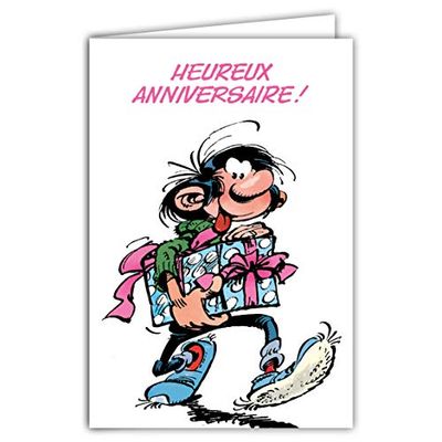Verjaardagskaart gaston Lagaffe geschenk