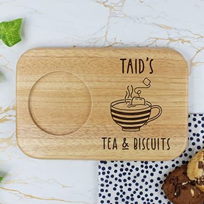 Taid's Tea & Biscuits Board, Wooden Treat Board, Snack Tray, Father's Day, Birthday Gifts for Taid, Welsh Grandad