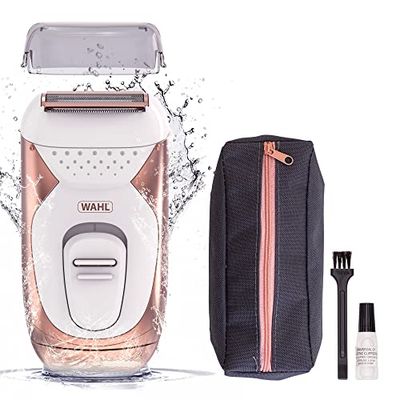 Wahl Rasoio da donna, rimozione dei peli bagnati e asciutti per gambe ascelle, trimmer bikini, depilazione indolore, rasoi leggeri portatili, rasatura liscia per donne, meno irritazione, rasoio