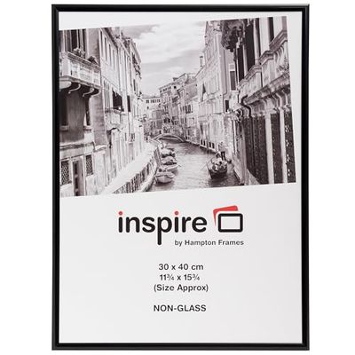 The Photo Álbum Co Hampton Frames Aluminium PAAF3040BBLK - moldura para fotos para certificados, acrílico, 30 x 40 cm, cor preta