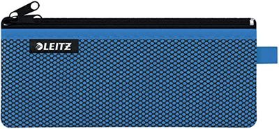 Leitz WOW Astuccio a 2 Scomparti, Cerniera in Nylon, Lavabile, Adatta come Astuccio, Formato M (21 x 8.5 cm), Blu, 4012003