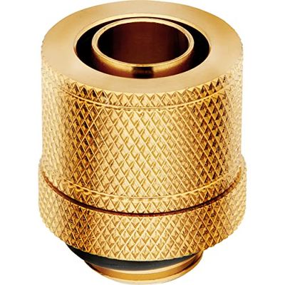 Corsair Hydro X Series XF Compression 10/13 mm (3/8 Inch or 1/2 Inch) ID/OD Fittings, Four Pack (G1/4 Inch BSPP Port Threads, Solid Brass Durability, Compatible with Additional Hydro X Adapters) Gold
