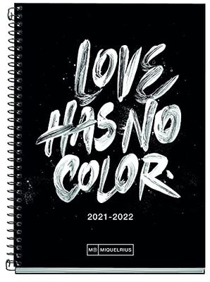 MIQUELRIUS - School Diary 2021-2022 – Plus Size 15 x 21.3 cm, Day Page, Teen Color Love, Spanish Language