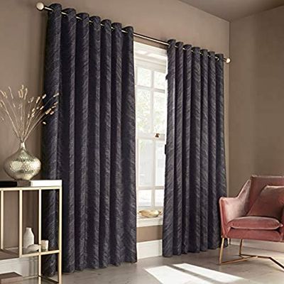 Furn Himalaya 229X183 R/Top Curt Navy, Polyester, Marine, 90x72 (229x183cm)
