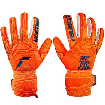 Reusch barn unisex målvaktshandskar Attract Freegel Silver Junior, orange/blå, 8