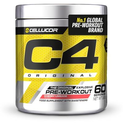 C4 Original Beta Alanine Sports Nutrition Bulk Pre Workout Powder for Men & Women | Best Pre-Workout Energy Drink Supplements | Creatine Monohydrate | Cherry Limeade | 60 Servings