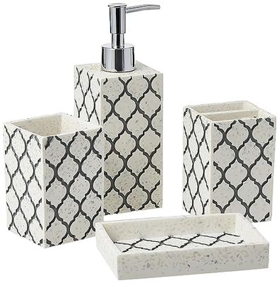 Sweet Home Collection Badkamer Accessoires Unieke Collecties Moderne Klassieke Hedendaagse Decoratieve Mooie Ontwerpen Bad Douche Tub Decor, 4 Stuk Set, Versailles