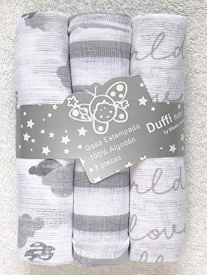 Baby Comfort - 100% Alg tryckt chiffong, (3 st) 80x80 cm