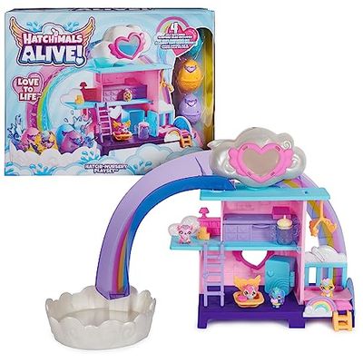 Hatchimals Alive Barnrumslekset – med 4 minifigurer i 4 självkläckande ägg och 13 tillbehör för fantasifullt rollspel, leksaker för barn från 3 år