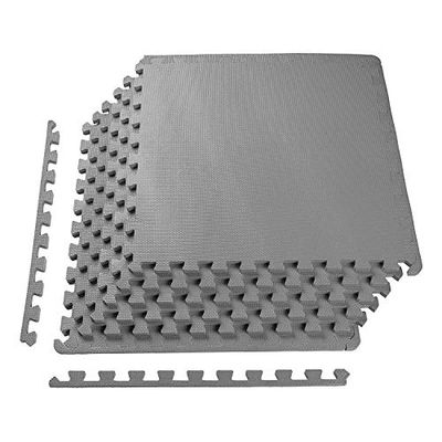 Signature Fitness BalanceFrom BFPM-01GY - Tappetino Puzzle Unisex con Piastrelle in Schiuma Eva ad Incastro per Esercizi, MMA, Ginnastica e Pavimento Protettivo per casa, Grigio, Tutti