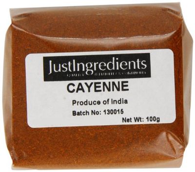 JustIngredients Essential Pimienta de Cayena - 5 Paquetes de 100 gr - Total: 500 gr