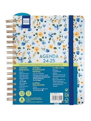 Finocam - Agenda Insegnante Magistral Design 2024 2025 Settimana Vista Orizzontale Settembre 2024 - Agosto 2025 (12 mesi) Fiori Catalano