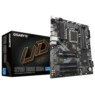 GIGABYTE B760 DS3H DDR4 Scheda Madre - Supporta CPU Intel Core di 14a generazione, VRM digitale a 18+2+1 fasi, fino a 5333MHz DDR4 (OC), 2xPCIe 4.0 M.2, GbE LAN, USB 3.2 Gen 2