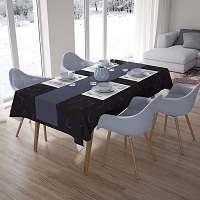 Bonamaison Kitchen Decoration, Tablecloth, Purple, Black, 140 x 200 Cm - Designed and Manufactured in Turkey