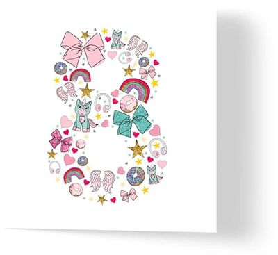 8 - All the pretty things! - Birthday Card - Made from Recycled Materials - Greeting Cards for Friends, Family, Loved Ones - Made by UK Independent Artists - Compostable Packaging