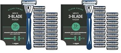 by Amazon Maquinilla de afeitar masculina de 3 hojas con 19 cartuchos, 20 Unidad (Paquete de 2)