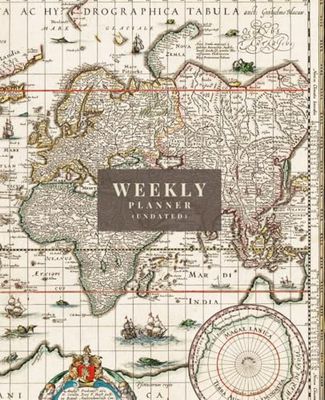 Weekly Planner (Undated): Stylish Agenda, Calendar and Schedule Book, Vintage Old World map Cover