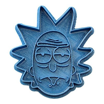 Cuticuter Rick Y Morty Cortador de bolachas, design rick, plástico, azul, 8 x 7 x 1,5 cm