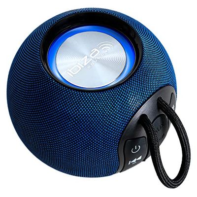 Ibiza - BOOMY - Altoparlante rotondo portatile a batteria da 2,5" Bluetooth a 360° con anelli luminosi a LED e funzione TWS - Blu notte