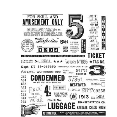 Stampers Anonymous Excentrieke duidelijke stempel voor kaarten maken, scrapbooking en gemengde media, grijs