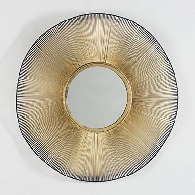 ESPEJO 75X4X75 CRISTAL/METAL DORADO/NEGRO