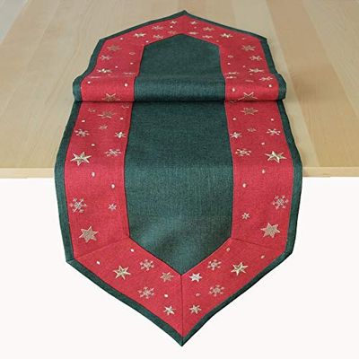 Raebel OHG - Camino de Mesa (40 x 140 cm), diseño navideño, Color Verde y Rojo