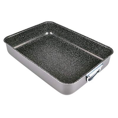 Alluflon Tradizione Itália, bandeja para o forno, fonte com superfície de pedra, revestimento antiaderente e anti-riscos, adequada para máquina de lavar louça, medidas, 37 x 26,5 x 7 cm