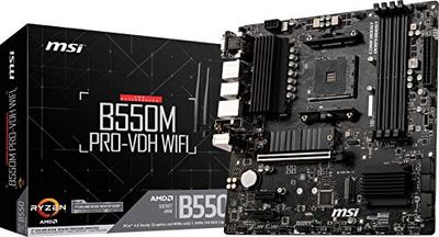 MSI B550M PRO-VDH WiFi Scheda madre (AMD AM4, DDR4, PCIe 4.0, SATA 6Gb/s, M.2, USB 3.2 Gen 1, Wi-Fi, D-SUB/HDMI/DP, Micro-ATX)