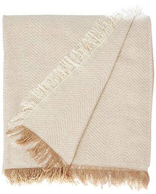 Martina Home Foulard Polyvalent Spiga, 80% Coton, 20% Polyester, Brut/Beige 260L x 300W