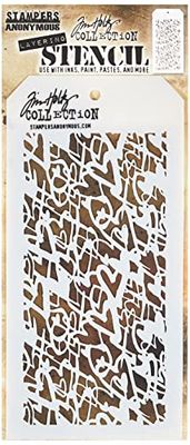 Stampers Anonymous Tim Holtz Heartstruck Stencil, Trasparente