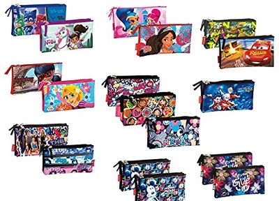 Montichelvo Montichelvo Disp.20 Child Triple Pencil Pouches Assort. Trousses, 22 cm, Multicolore (Multicolour)
