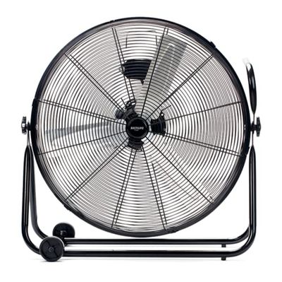 Bastilipo Hurrikan Industriële vloerventilator, 140 W, roestvrij staal, 3 snelheden, zwart