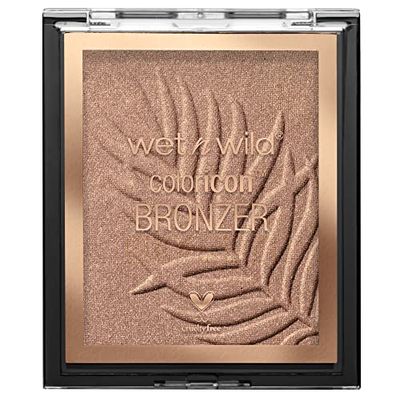 Wet n Wild Color Icon Bronzer, Soft and Creamy Bronzer Powder with Long-wearing Formula for a Sun-kissed Glow and Natural Tan Flush, Palm Beach Ready Shade